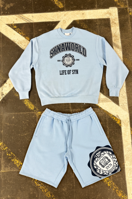 VARSITY CREW SHORT SET – LIGHT BLUE